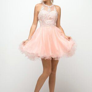 Halter Neck A-Line Shape Prom Dress CDUJ0119